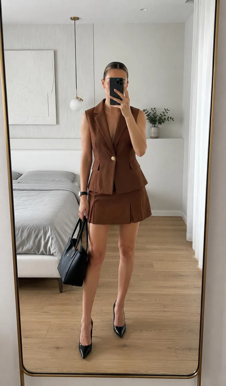 set falda chaleco - set falda — 1 set falda chaleco - set falda