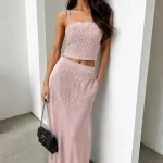 Set falda top bordado - set falda top