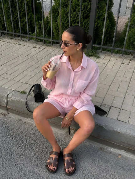 set short manga larga - set short