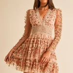 Vestido corto manga larga - vestido corto
