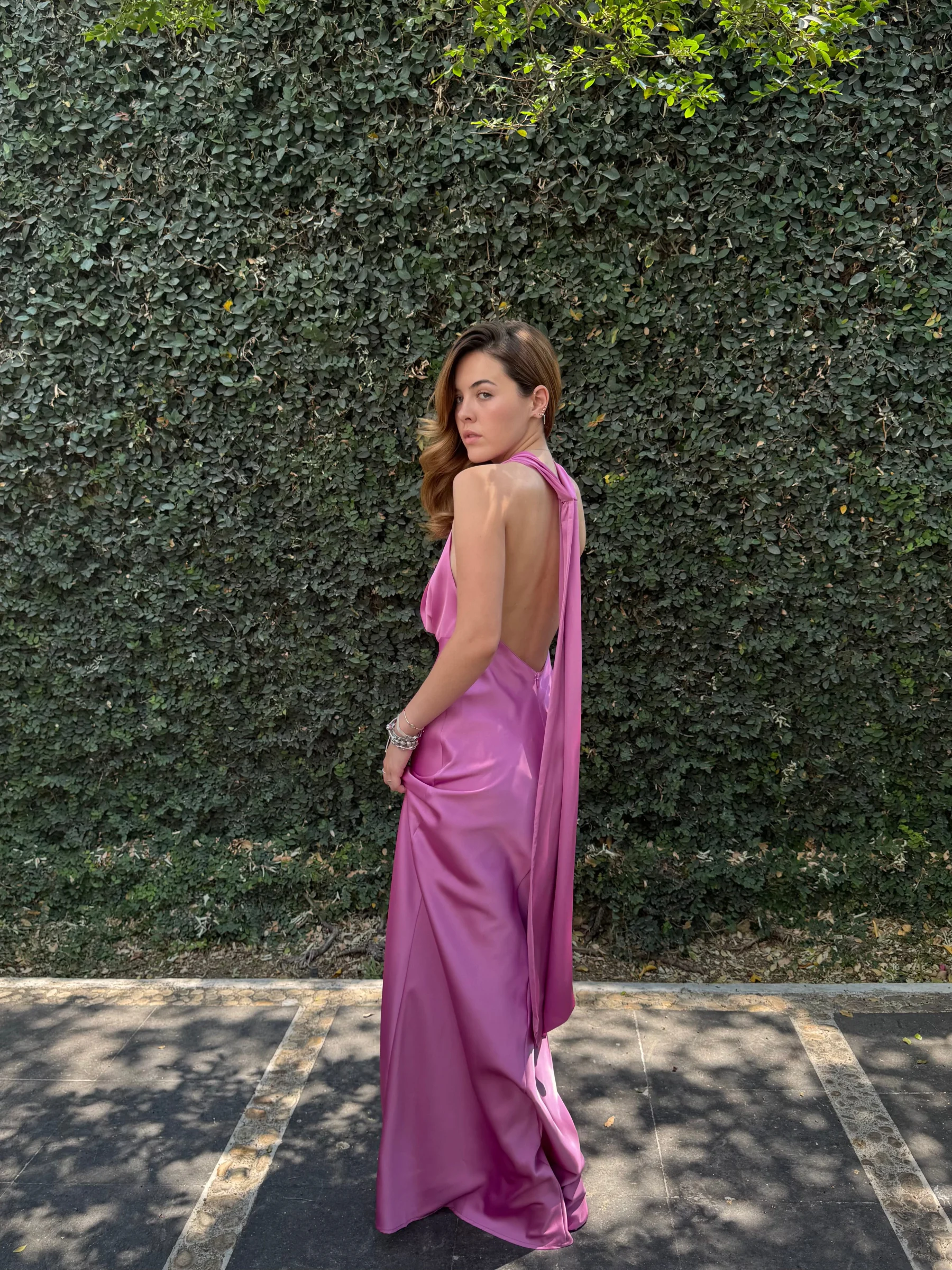 vestido maxi - vestido halter de satin