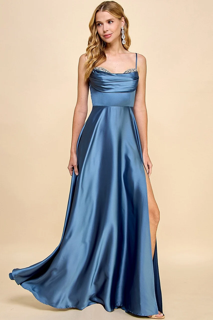vestido maxi - Tirantes piedras en busto — 1 vestido maxi - Tirantes piedras en busto