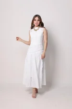 Vestido Maxi - Vestido Tira Bordada
