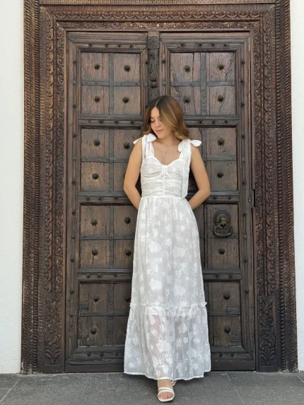 vestido maxxi - vestido encaje flores