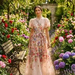 Vestido Maxxi flores mangas - vestido maxxi
