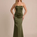 vestido maxxi - Vestido straple corset