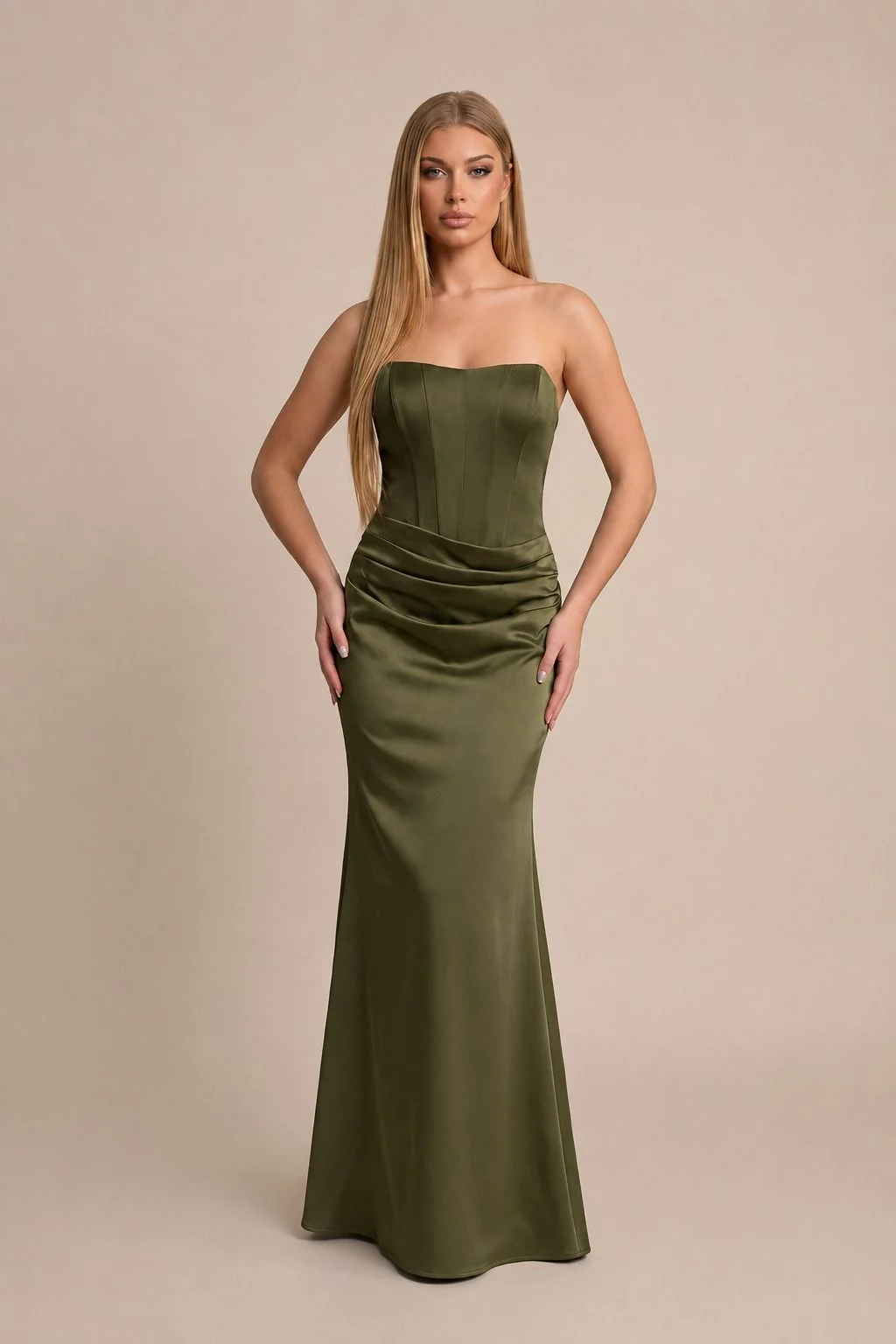 vestido maxxi - Vestido straple corset — 1 vestido maxxi - Vestido straple corset