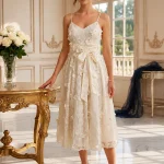 Vestido Midi - Vestido tirantes cinturon