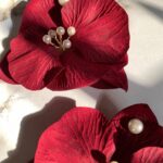 PENDIENTES ORQUÍDEAS GRANATE